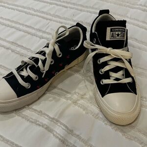 Converse All Stars Black Sneakers with Red Cherry Accents